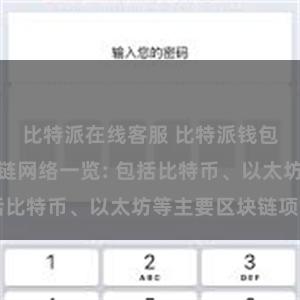 比特派在线客服 比特派钱包支持的区块链网络一览: 包括比特币、以太坊等主要区块链项目