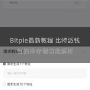 Bitpie最新教程 比特派钱包的冷存储功能解析