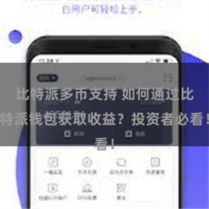 比特派多币支持 如何通过比特派钱包获取收益？投资者必看！
