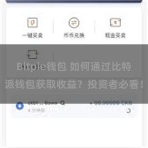 Bitpie钱包 如何通过比特派钱包获取收益？投资者必看！