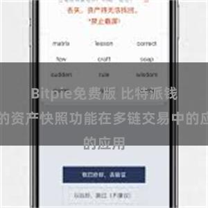Bitpie免费版 比特派钱包的资产快照功能在多链交易中的应用