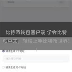 比特派钱包客户端 学会比特派中文，轻松上手比特币世界!