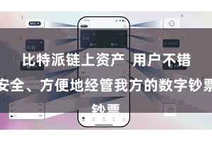 比特派链上资产  用户不错安全、方便地经管我方的数字钞票